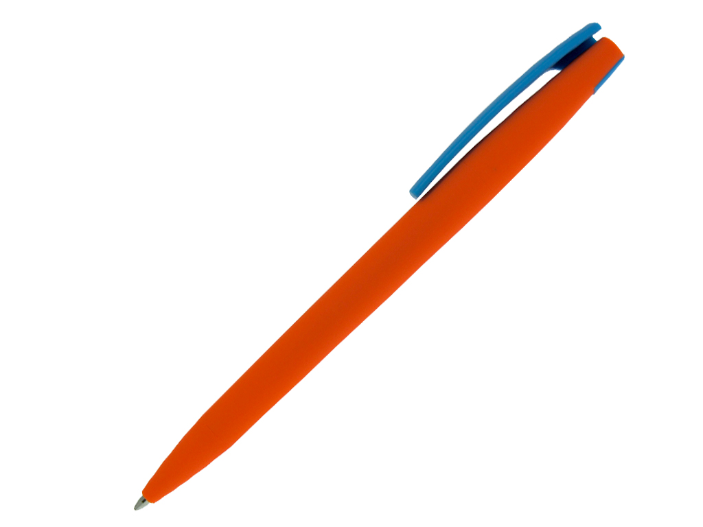 оранжевый: Ручка шариковая, пластик, софт тач, оранжевый/голубой, Z-PEN Color Mix