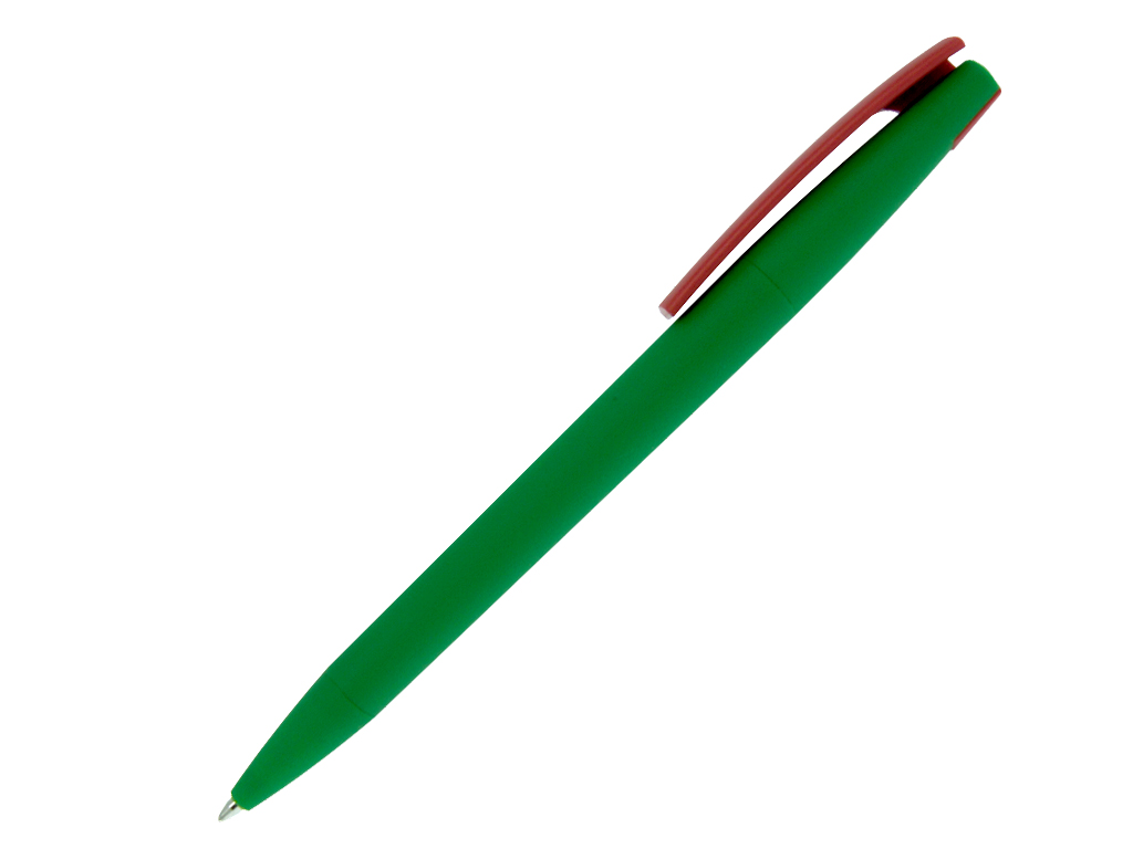 темно-зеленый: Ручка шариковая, пластик, софт тач, зеленый/красный, Z-PEN Color Mix