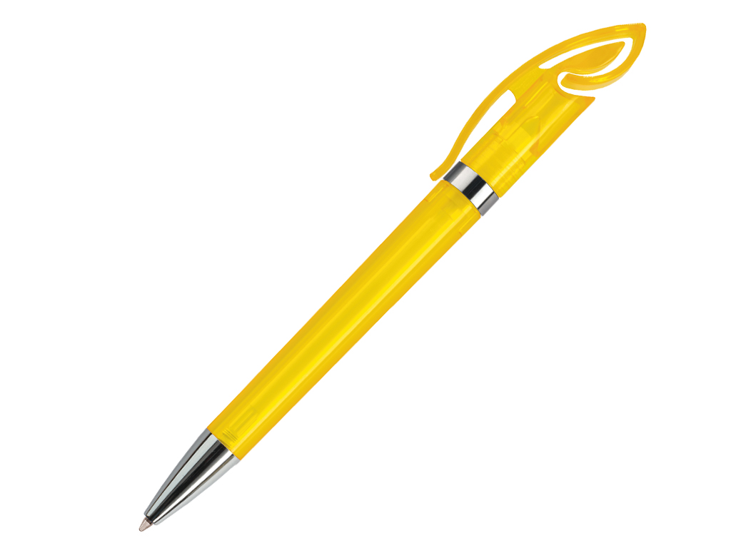 желтый: Ручка шариковая, пластик, желтый, прозрачный Cobra