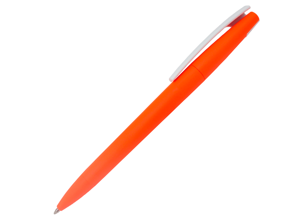оранжевый: Ручка шариковая, пластик, софт тач, оранжевый/белый, Z-PEN