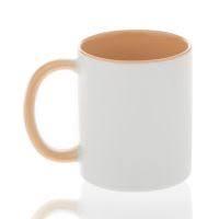 КРУЖКИ ДЛЯ СУБЛИМАЦИИ: Кружка внутри и ручка цветные БЕЖЕВАЯ 330мл