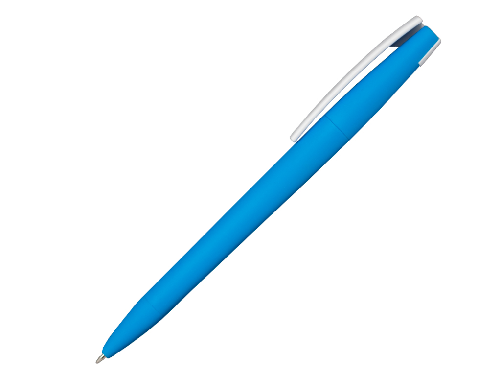 голубой: Ручка шариковая, пластик, софт тач, голубой/белый, Z-PEN