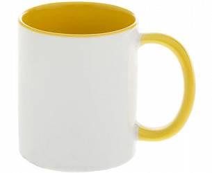 КРУЖКИ ДЛЯ СУБЛИМАЦИИ: Кружка внутри и ручка цветные ЖЕЛТАЯ 330мл