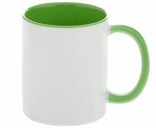 КРУЖКИ ДЛЯ СУБЛИМАЦИИ: Кружка внутри и ручка цвет САЛАТОВАЯ 330мл