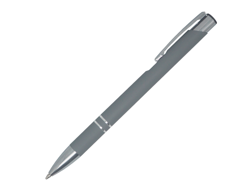 серый: Ручка шариковая, COSMO Soft Touch, металл, серый
