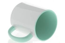 КРУЖКИ ДЛЯ СУБЛИМАЦИИ: Кружка внутри и ручка цветные МЯТНАЯ 330мл