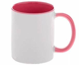 КРУЖКИ ДЛЯ СУБЛИМАЦИИ: Кружка внутри и ручка цветные РОЗОВАЯ 330мл