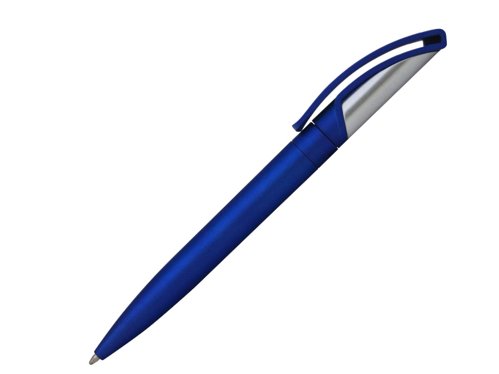 синий: Ручка шариковая, пластик, синий/серебро