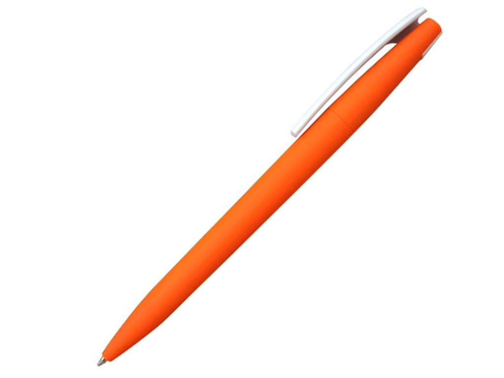 оранжевый: Ручка шариковая, пластик, софт тач, оранжевый/белый, Z-PEN