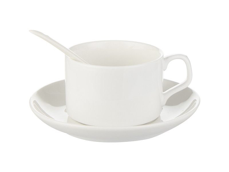 КРУЖКИ ДЛЯ СУБЛИМАЦИИ: Кофейный набор для сублимации (чашка, блюдце, ложка), 150 мл