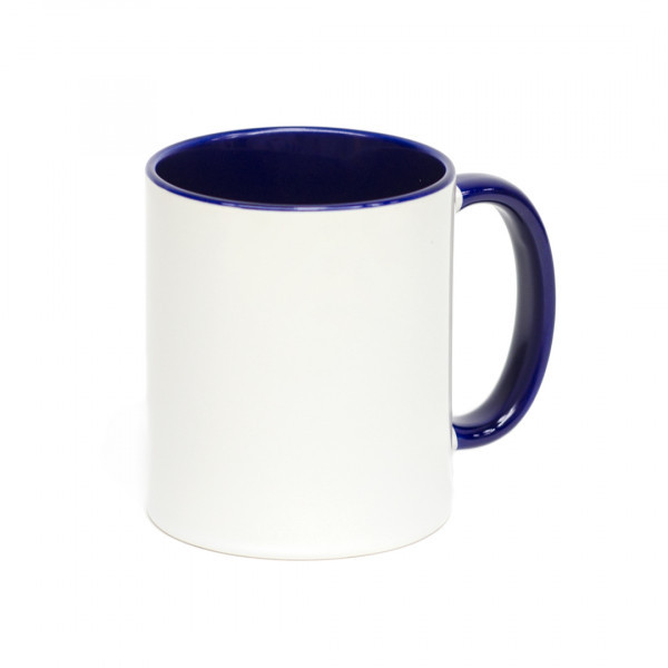 КРУЖКИ ДЛЯ СУБЛИМАЦИИ: Кружка внутри и ручка цветные ТЕМНО-СИНЯЯ 330мл