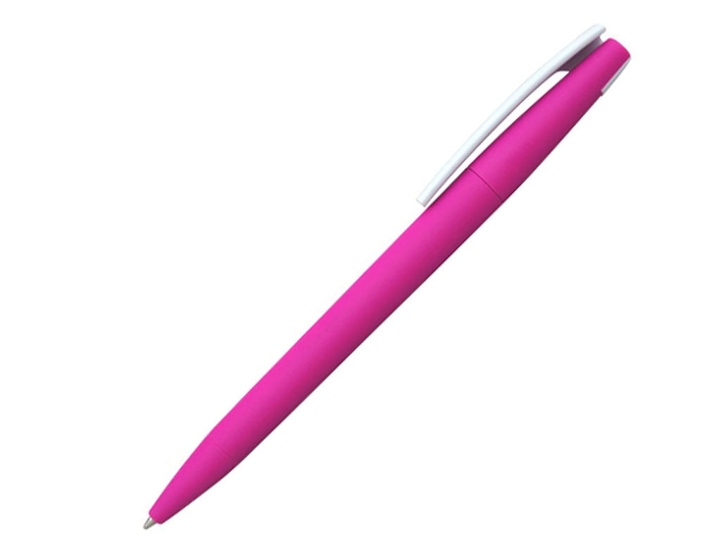 розовый: Ручка шариковая, пластик, софт тач, розовый/белый, Z-PEN