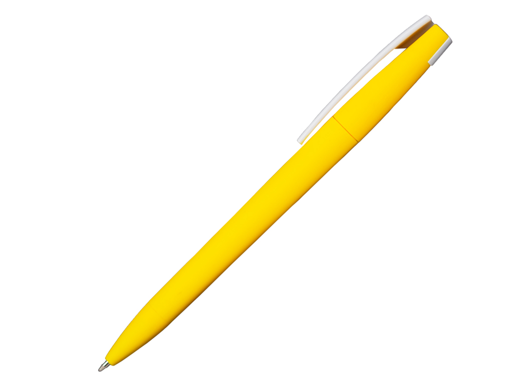 желтый: Ручка шариковая, пластик, софт тач, желтый/белый, Z-PEN